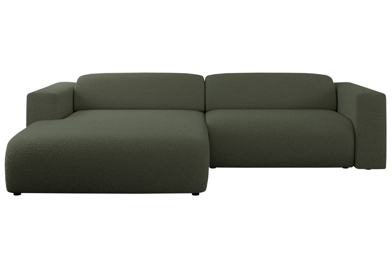 Narożnik PASADENA L - strona lewa - ciemnozielony, boucle