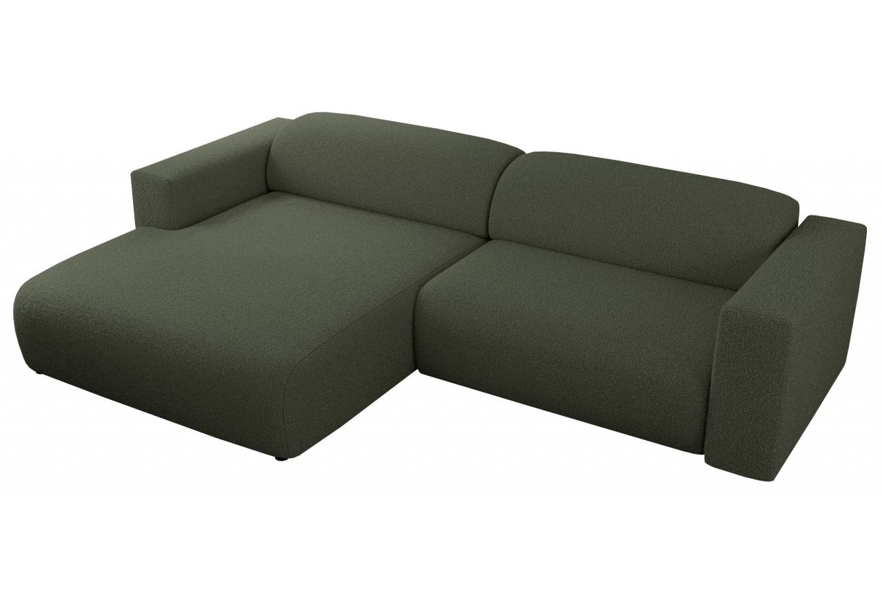 Narożnik PASADENA L - strona lewa - ciemnozielony, boucle