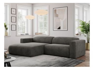 Narożnik PASADENA L - strona lewa - ciemnoszary, welwet