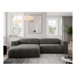 Narożnik PASADENA L - strona lewa - ciemnoszary, welwet