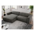 Narożnik PASADENA L - strona lewa - ciemnoszary, welwet