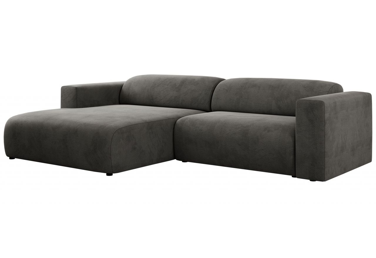 Narożnik PASADENA L - strona lewa - ciemnoszary, welwet