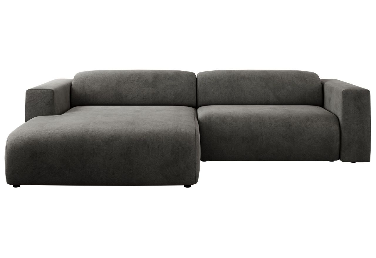 Narożnik PASADENA L - strona lewa - ciemnoszary, welwet