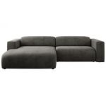 Narożnik PASADENA L - strona lewa - ciemnoszary, welwet