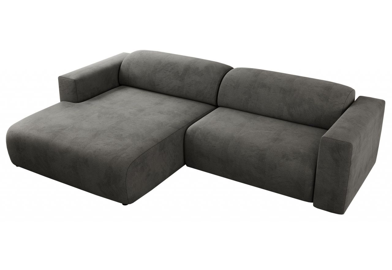 Narożnik PASADENA L - strona lewa - ciemnoszary, welwet