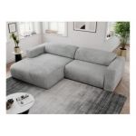 Narożnik PASADENA L - strona lewa - jasnoszary, welwet