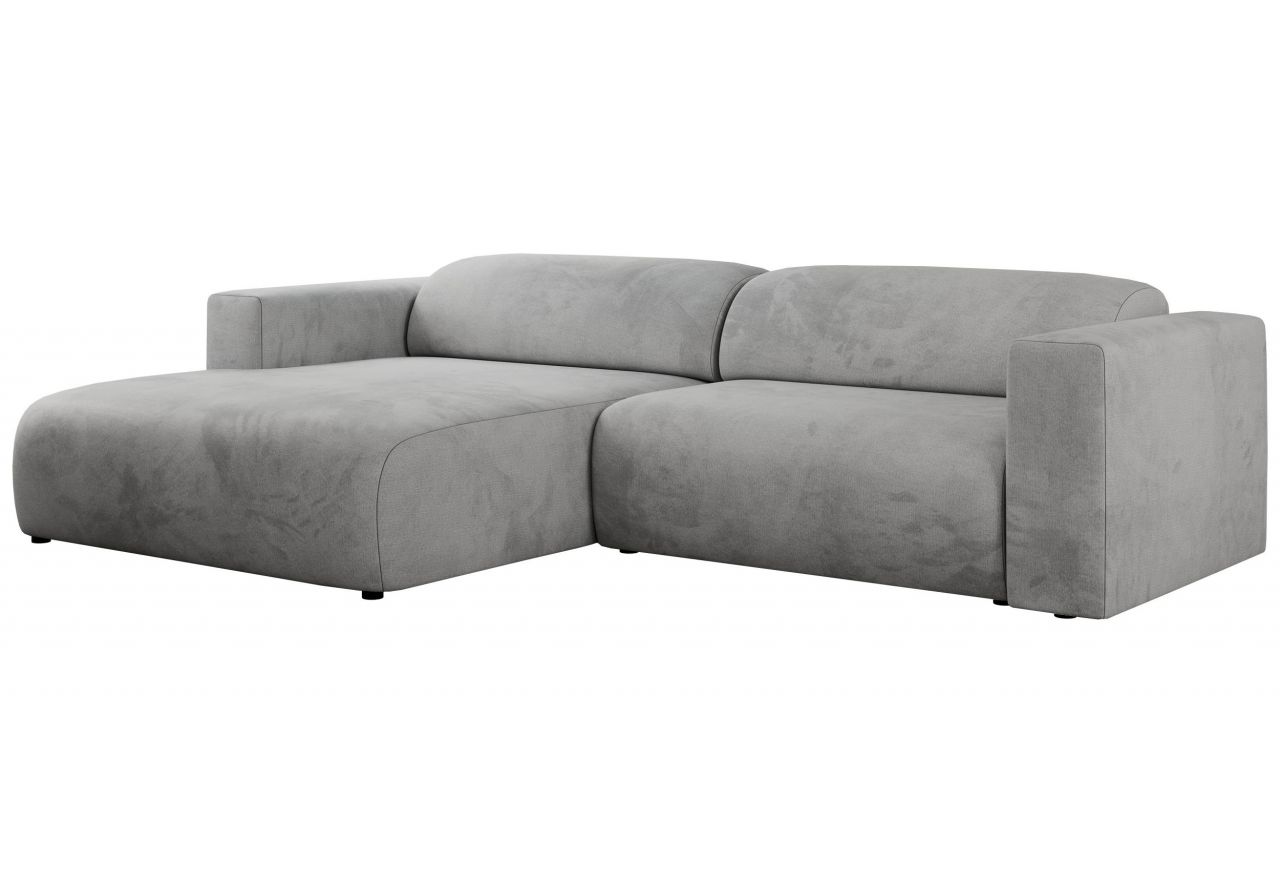 Narożnik PASADENA L - strona lewa - jasnoszary, welwet