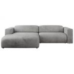 Narożnik PASADENA L - strona lewa - jasnoszary, welwet
