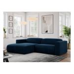 Narożnik PASADENA L - strona lewa - ciemnoniebieski, welwet