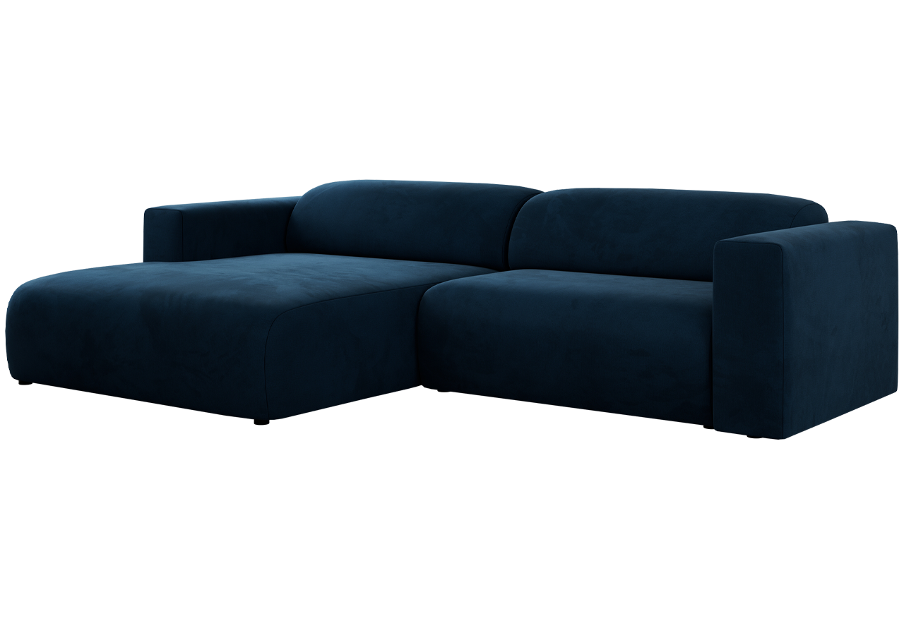 Narożnik PASADENA L - strona lewa - ciemnoniebieski, welwet
