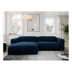 Narożnik PASADENA L - strona lewa - ciemnoniebieski, welwet