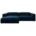 Narożnik PASADENA L - strona lewa - ciemnoniebieski, welwet