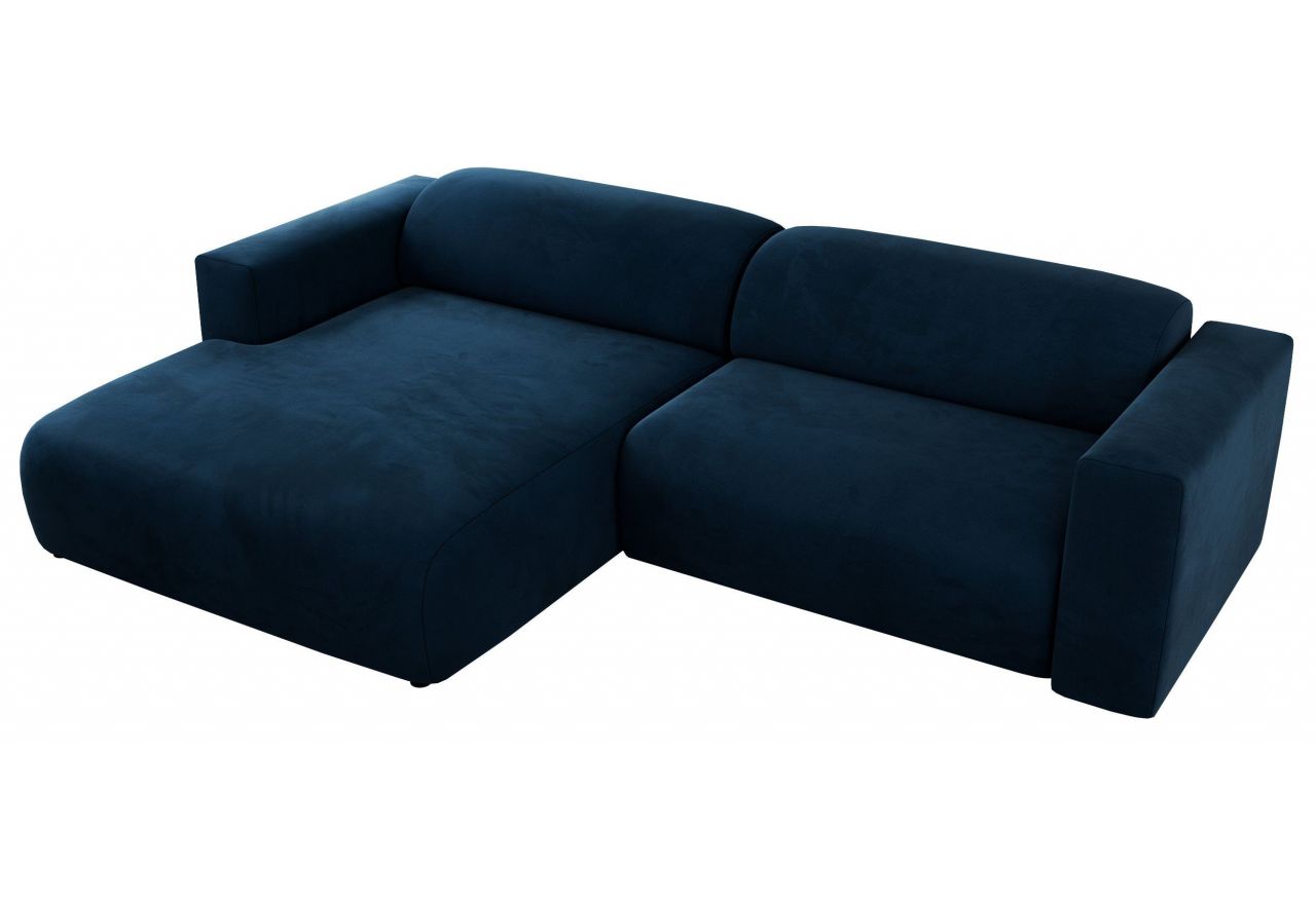 Narożnik PASADENA L - strona lewa - ciemnoniebieski, welwet