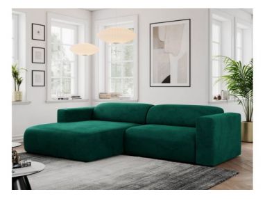 Narożnik PASADENA L - strona lewa - ciemnozielony, welwet