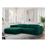 Narożnik PASADENA L - strona lewa - ciemnozielony, welwet