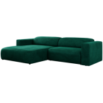 Narożnik PASADENA L - strona lewa - ciemnozielony, welwet