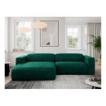 Narożnik PASADENA L - strona lewa - ciemnozielony, welwet