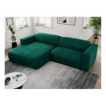 Narożnik PASADENA L - strona lewa - ciemnozielony, welwet