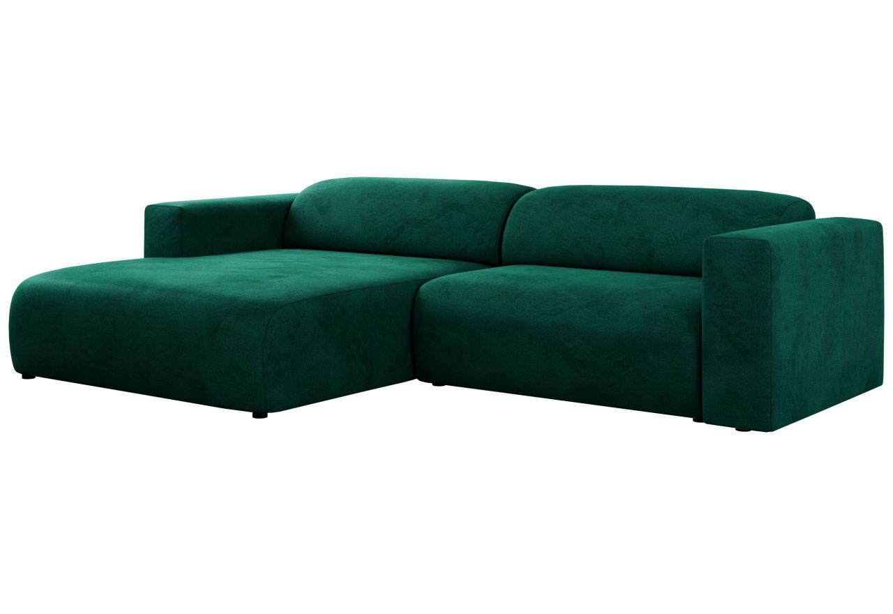 Narożnik PASADENA L - strona lewa - ciemnozielony, welwet