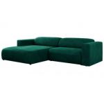 Narożnik PASADENA L - strona lewa - ciemnozielony, welwet