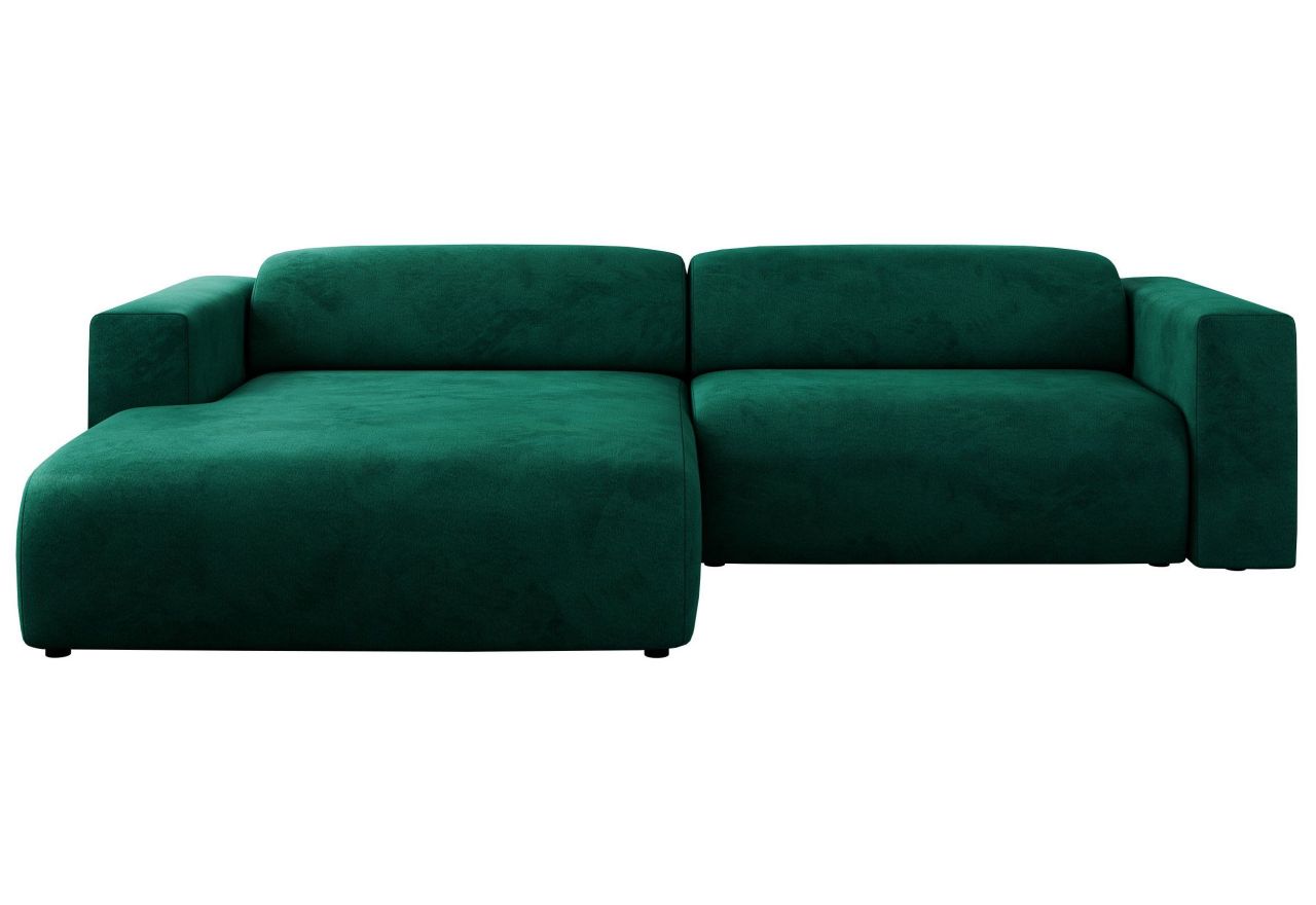Narożnik PASADENA L - strona lewa - ciemnozielony, welwet