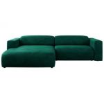 Narożnik PASADENA L - strona lewa - ciemnozielony, welwet