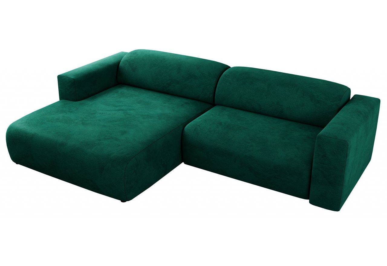 Narożnik PASADENA L - strona lewa - ciemnozielony, welwet