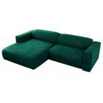 Narożnik PASADENA L - strona lewa - ciemnozielony, welwet