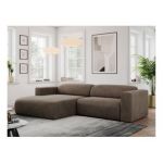 Narożnik PASADENA L - strona lewa - brązowy, welwet