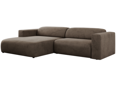 Narożnik PASADENA L - strona lewa - brązowy, welwet