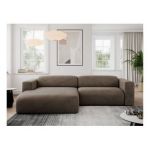 Narożnik PASADENA L - strona lewa - brązowy, welwet