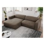 Narożnik PASADENA L - strona lewa - brązowy, welwet