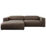 Narożnik PASADENA L - strona lewa - brązowy, welwet
