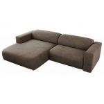 Narożnik PASADENA L - strona lewa - brązowy, welwet