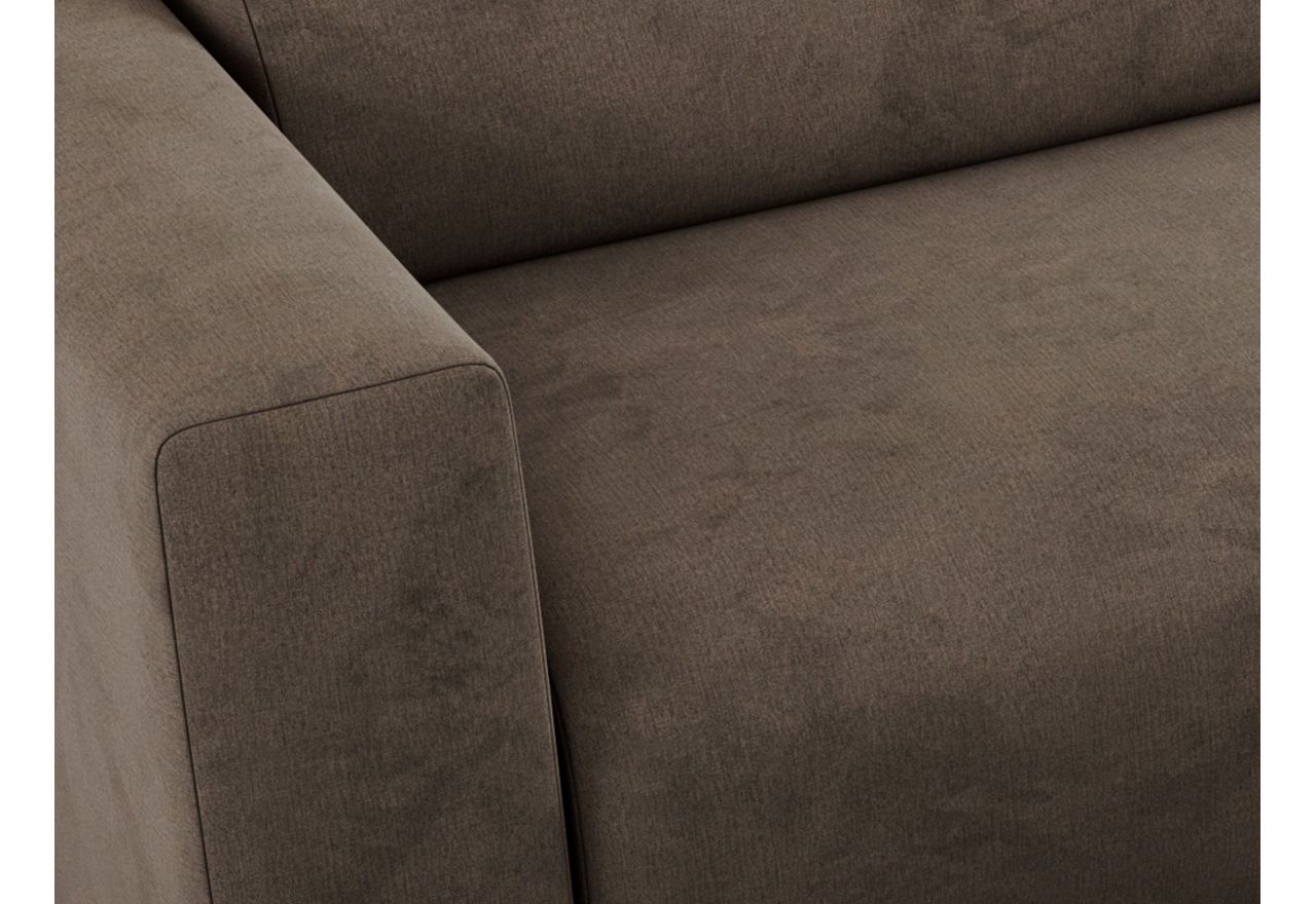 Narożnik PASADENA L - strona lewa - brązowy, welwet