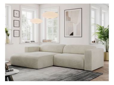 Narożnik PASADENA L - strona lewa - beżowy, welwet