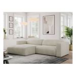 Narożnik PASADENA L - strona lewa - beżowy, welwet