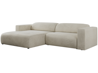 Narożnik PASADENA L - strona lewa - beżowy, welwet
