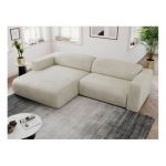 Narożnik PASADENA L - strona lewa - beżowy, welwet