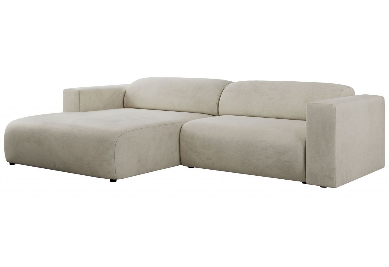 Narożnik PASADENA L - strona lewa - beżowy, welwet