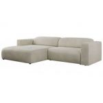 Narożnik PASADENA L - strona lewa - beżowy, welwet