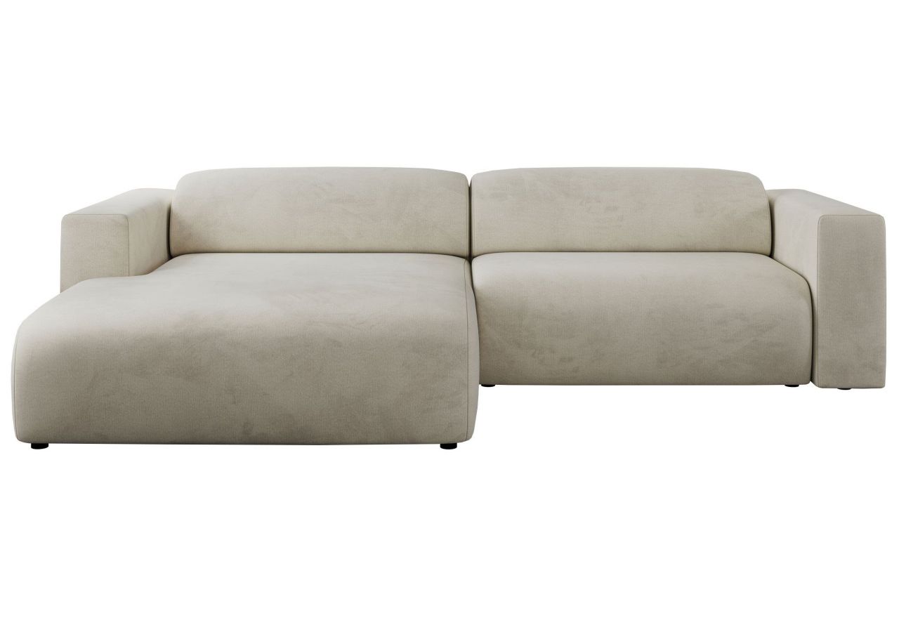 Narożnik PASADENA L - strona lewa - beżowy, welwet