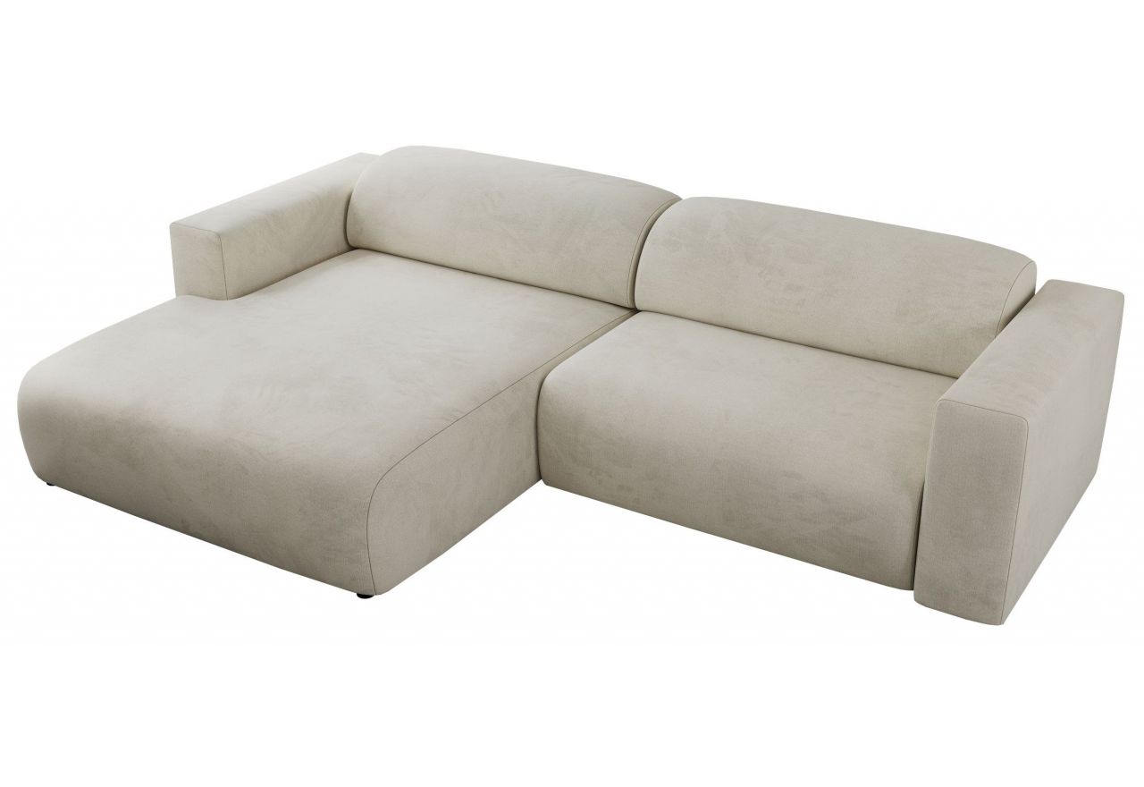 Narożnik PASADENA L - strona lewa - beżowy, welwet