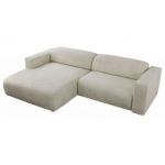 Narożnik PASADENA L - strona lewa - beżowy, welwet