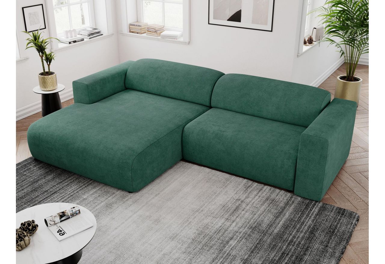 Narożnik PASADENA L - strona lewa - zielony, struktura