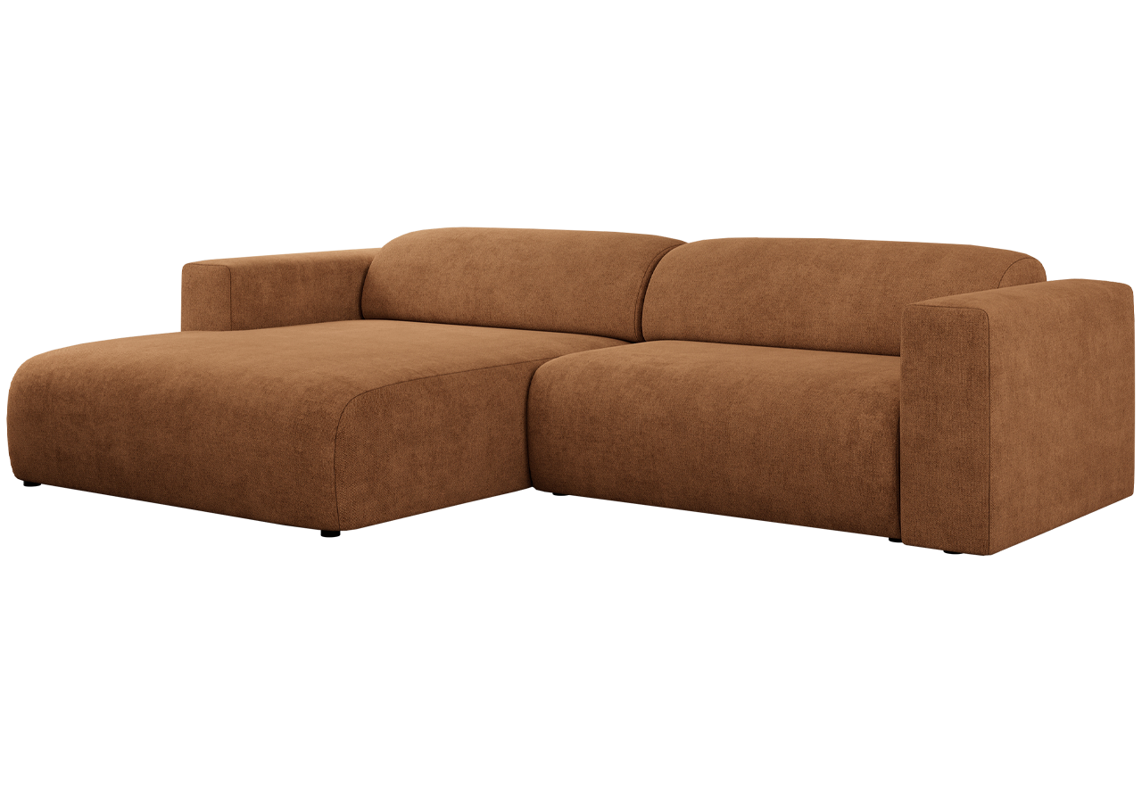 Narożnik PASADENA L - strona lewa - pomarańczowy, struktura