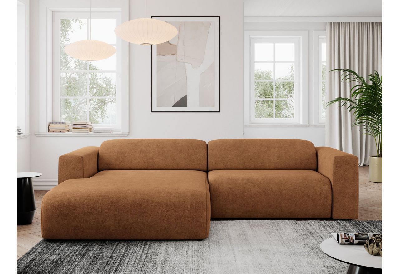 Narożnik PASADENA L - strona lewa - pomarańczowy, struktura