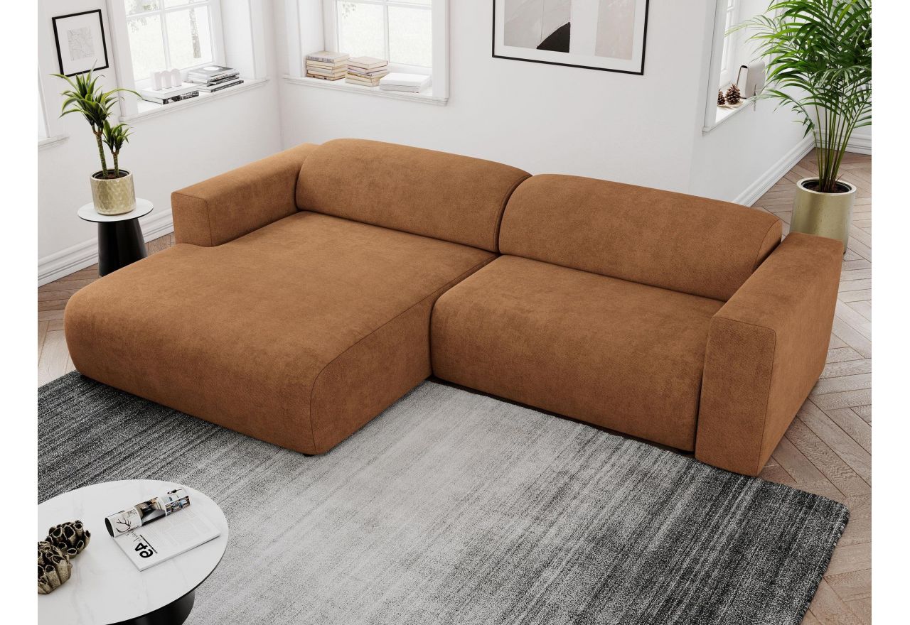 Narożnik PASADENA L - strona lewa - pomarańczowy, struktura