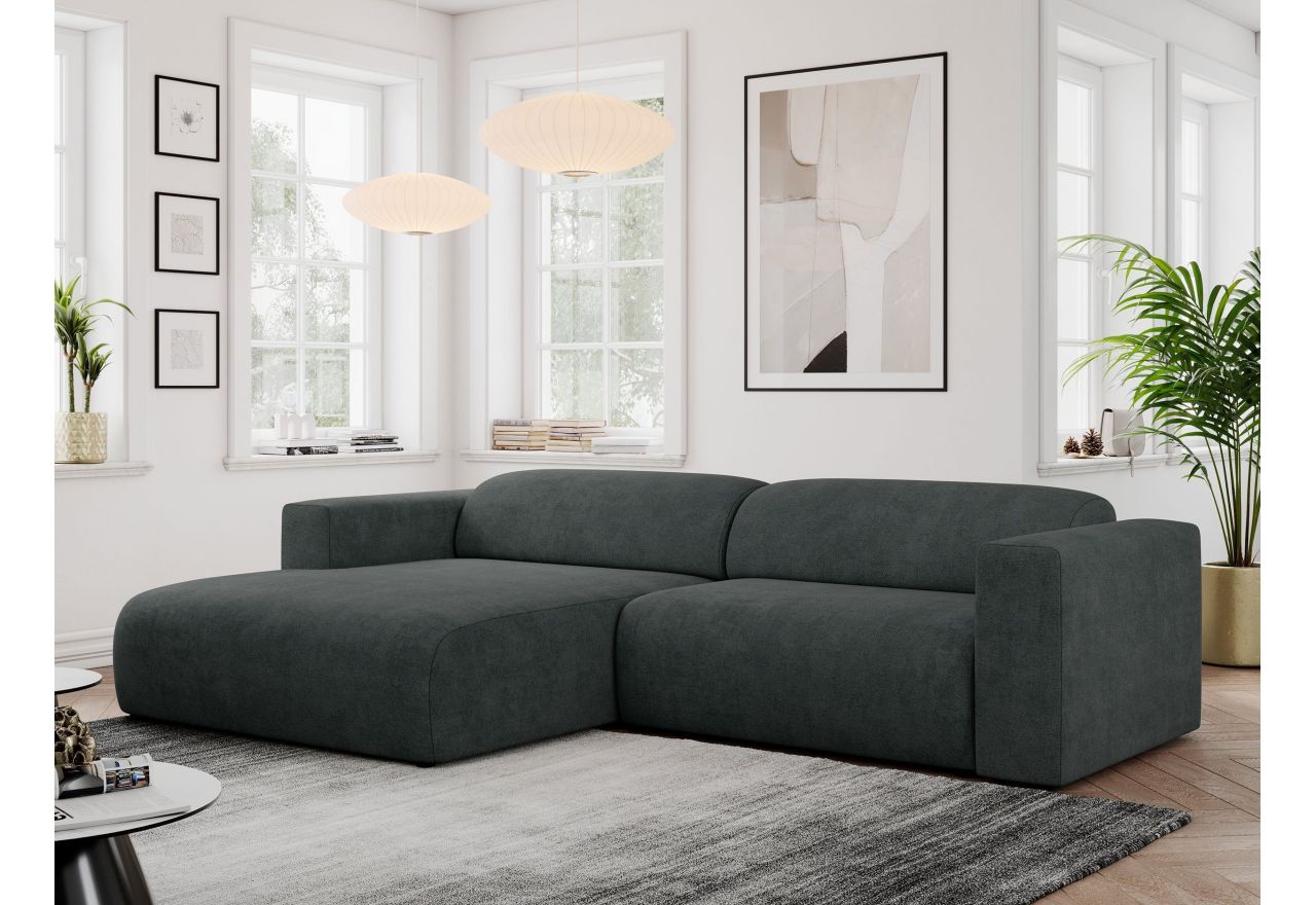 Narożnik PASADENA L - strona lewa - ciemnoszary, struktura