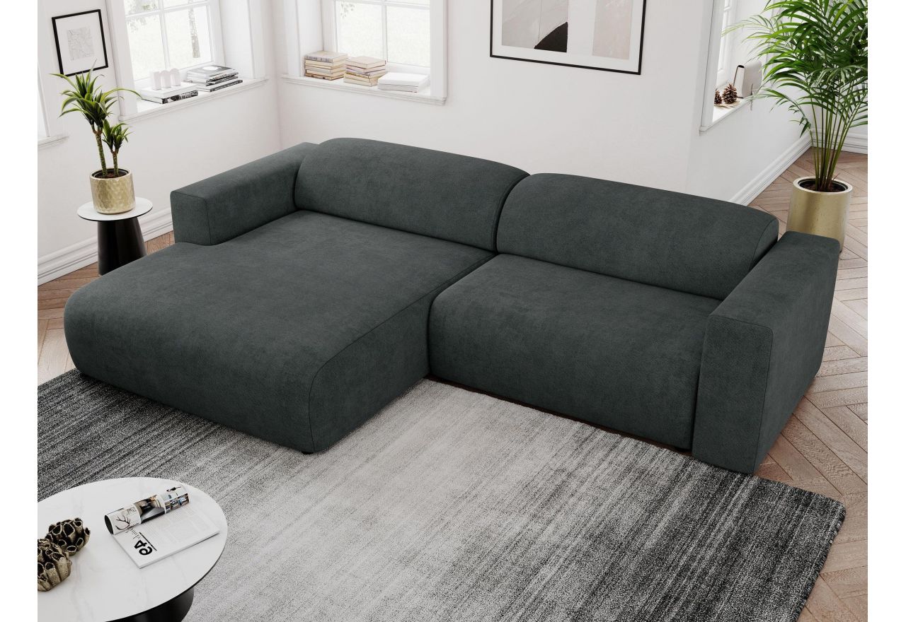 Narożnik PASADENA L - strona lewa - ciemnoszary, struktura